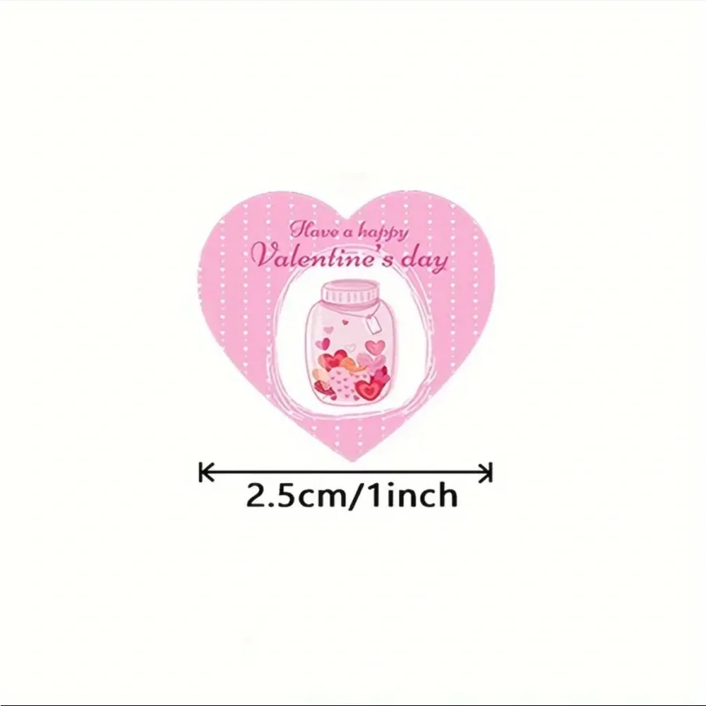 Roll of 500 Happy Valentine’s Day Cute Stickers Love Romance Cupid Birds
